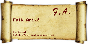 Falk Anikó névjegykártya